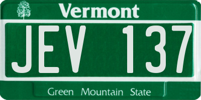 VT license plate JEV137