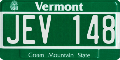 VT license plate JEV148