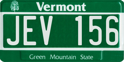 VT license plate JEV156