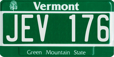 VT license plate JEV176