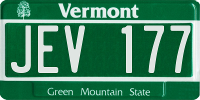 VT license plate JEV177