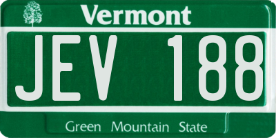 VT license plate JEV188