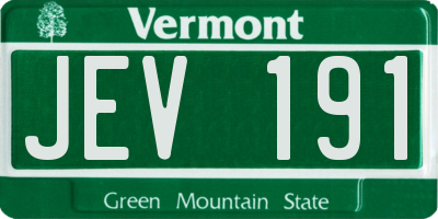 VT license plate JEV191