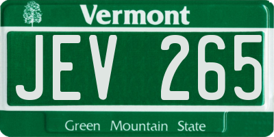 VT license plate JEV265