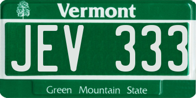 VT license plate JEV333
