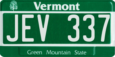 VT license plate JEV337