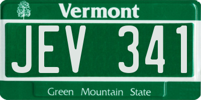 VT license plate JEV341