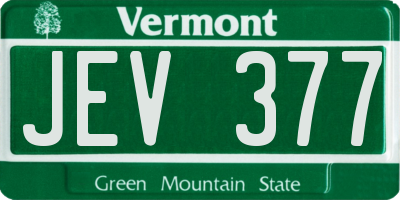 VT license plate JEV377