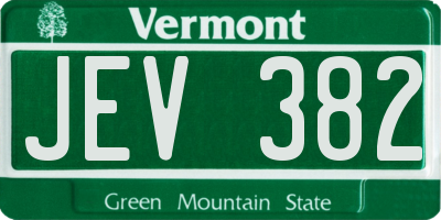 VT license plate JEV382
