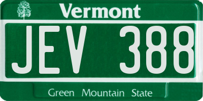 VT license plate JEV388