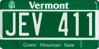 VT license plate JEV411