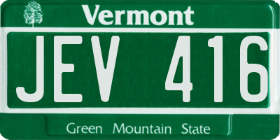 VT license plate JEV416
