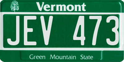 VT license plate JEV473