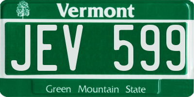 VT license plate JEV599