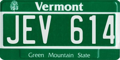 VT license plate JEV614