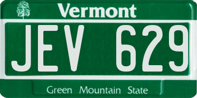 VT license plate JEV629