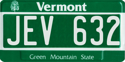 VT license plate JEV632