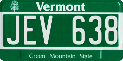 VT license plate JEV638