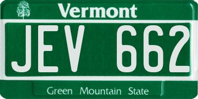 VT license plate JEV662