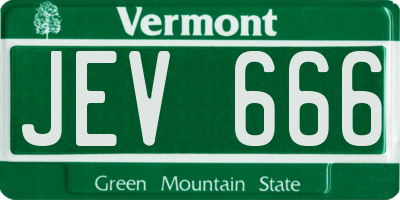 VT license plate JEV666