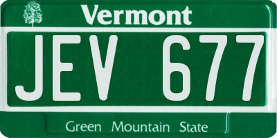 VT license plate JEV677