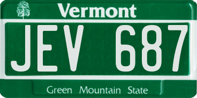 VT license plate JEV687