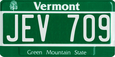 VT license plate JEV709