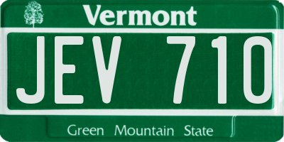VT license plate JEV710