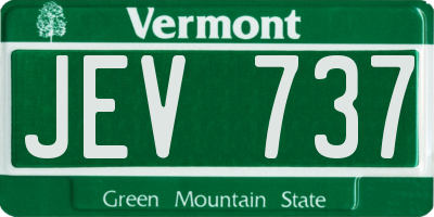 VT license plate JEV737