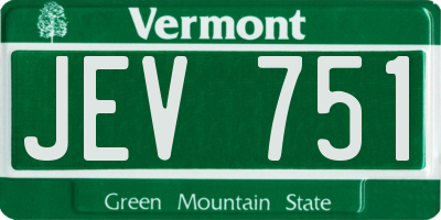 VT license plate JEV751