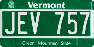 VT license plate JEV757
