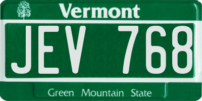 VT license plate JEV768