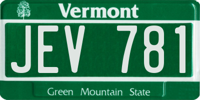 VT license plate JEV781