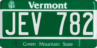 VT license plate JEV782