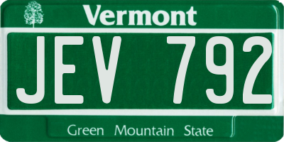 VT license plate JEV792