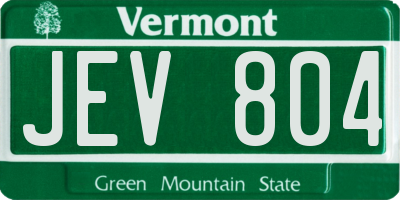 VT license plate JEV804