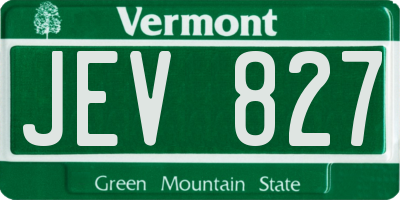 VT license plate JEV827