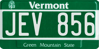 VT license plate JEV856