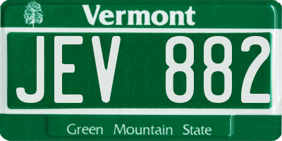 VT license plate JEV882