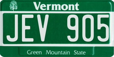 VT license plate JEV905