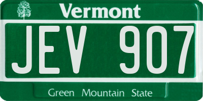 VT license plate JEV907
