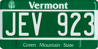 VT license plate JEV923