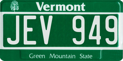 VT license plate JEV949