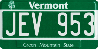 VT license plate JEV953
