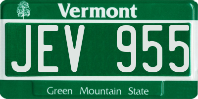 VT license plate JEV955