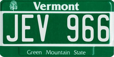 VT license plate JEV966