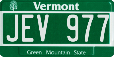 VT license plate JEV977