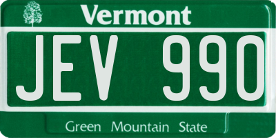VT license plate JEV990