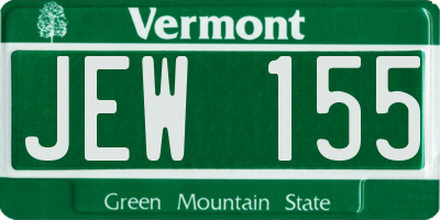 VT license plate JEW155