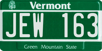VT license plate JEW163